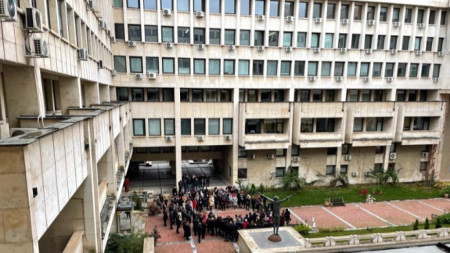The Foreign Ministry staff organized a protest this morning