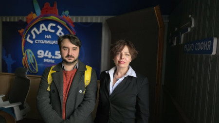 Художничката Росица Гецова и кураторът Станимир Стоянов