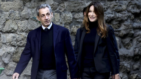 Бившият френски президент Никола Саркози със съпругата си Карла Бруни.