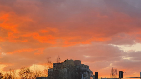 The sky over the city of Sofia.