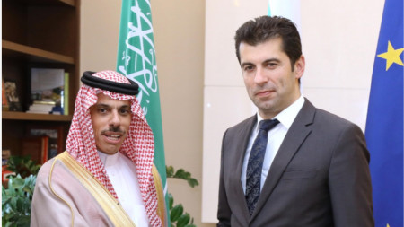 Prime Minister Kiril Petkov and Minister of Foreign Affairs of the Kingdom of Saudi Arabia Prince Faisal bin Farhan Al Saud.
