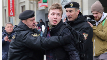 Роман Протасевич на протест в Минск - 26 март 2017