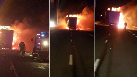 Български ТИР изгоря на магистрала близо до френския град Кале.