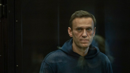 Алексей Навални в съдебната зала.