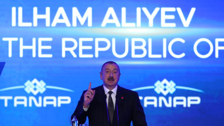 Президентът на Азербайджан Илхам Алиев по време на официалното откриване на газопровода ТАНАП - 30 ноември 2019