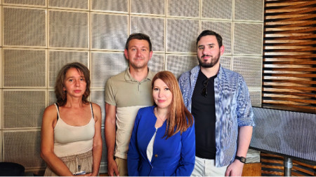 доц. Милена Якимова, Никола Тулечки, Мая Димитрова и Благослав Михайлов (от ляво надясно)