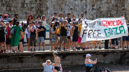 Пропалестински протест на пристанище в Гърция, архив