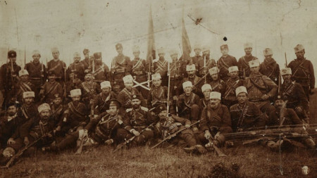 Обединената чета на мичман Тодор Саев и Никола Лефтеров, взела участие в Горноджумайското въстание.