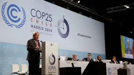 Изказване на Гутериш на 25-ата конференция по измененията на климата в Мадрид
