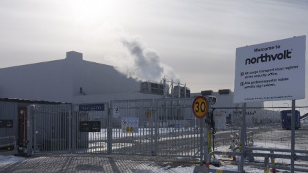 Сграда на компанията производител на батерии Northvolt в Шелефтеа, Северна Швеция, архив, март 2025 г.