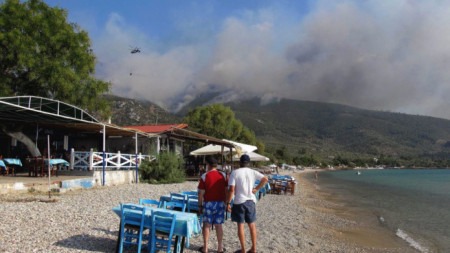 Пожар на остров Тасос, Гърция