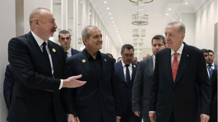 Лидерите от Западна и Централна Азия по време на срещата на Организацията за икономическо сътрудничеств в Ханкенди, 4 юли 2025