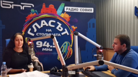 Росина Станиславова в студиото на Радио София