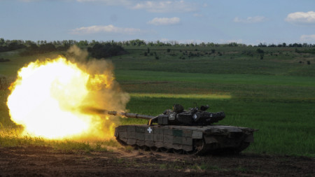 Украински танк край в Часов Яр, 7 юни 2023 г.