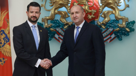 President of Montenegro Jakov Milatović (left) and Bulgarian President Rumen Radev