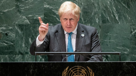Борис Джонсън с призив за мерки срещу климатичните промени на Общото събрание на ООН, 22 септември 2021 г.