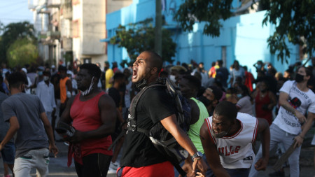 Антиправителствен протест в Хавана, Куба, 11 юли 2021 г.