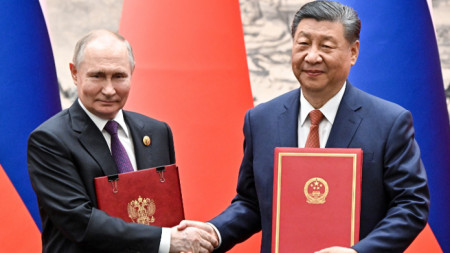Владимир Путин и Си Цзинпин в Пекин, 16 май 2024 г.