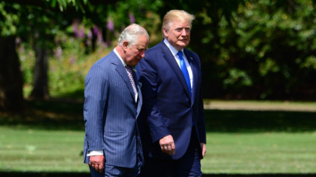 Доналд Тръмп и принц Чарлз по време на посещението на американския президент във Великобритания.