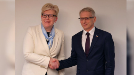 Lithuanain PM Šimonytė  with Bulgarian PM Denkov at the Munich Security Conference