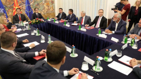 Лидерската среща при президента Стево Пендаровски в Скопие.