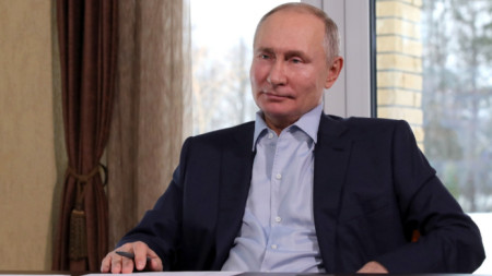 Руският президент Владимир Путин по време на видеоконферентен разговор със студенти. 25 януари 2021 г.