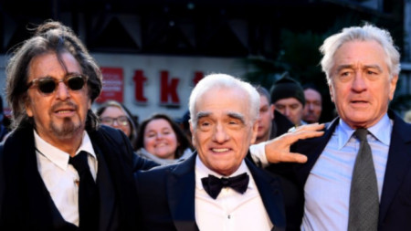 Ал Пачино, Скорсезе и Де Ниро на премиерата на 