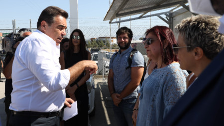 Маргаритис Схинас по време на посещението в Кипър.