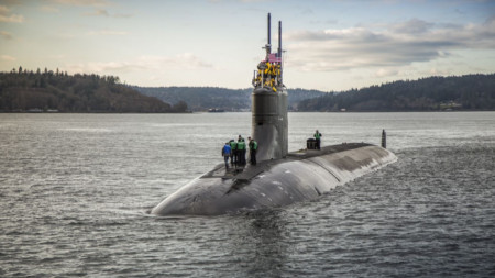 Американската ядрена подводница „Кънектикът“, снимана на 15 декември 2016 г.