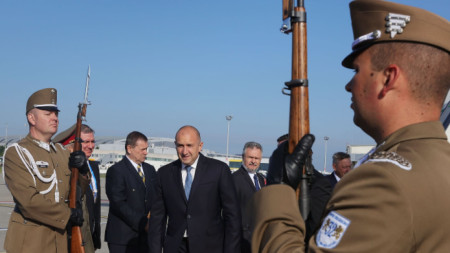 Rumen Radev arrives on a visit to Hungary