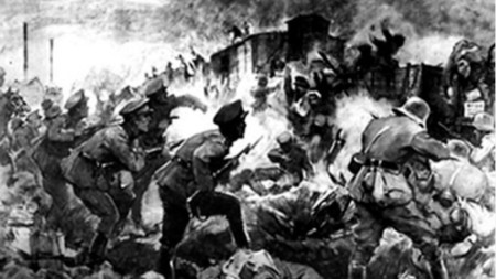 „Разбиване на въстаниците от юнкери и германци“ от Димитър Гюдженов