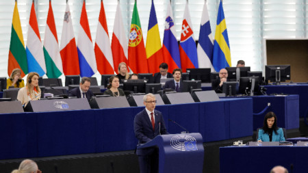 Министър-председателят Николай Денков в Европейския парламент в Страсбург
