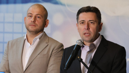 Михаил Стойнов (вляво) и Ангел Петров в МЕУ - 30 октомври 2023 г.