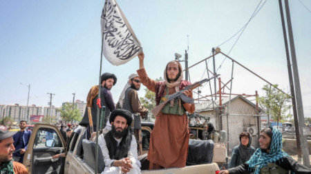 Бойци на талибаните в Кабул, 16 август 2021 г.