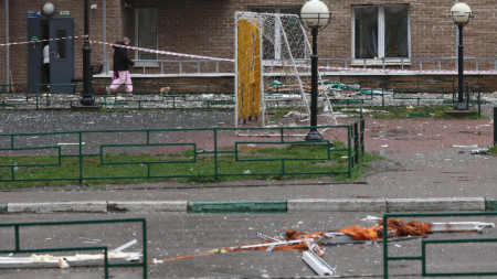 Отломки след атака в Красногорск, Московска области, 24 октомври 2025 г.