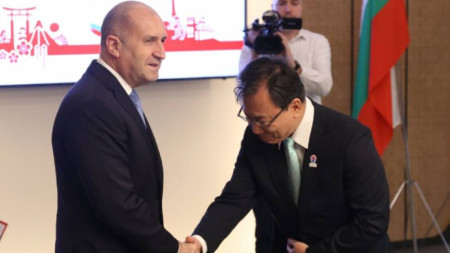 Cumhurbaşkanı Rumen Radev ve Japonya'nın Bulgaristan Büyükelçisi Ekselansları Hisashi Michigami