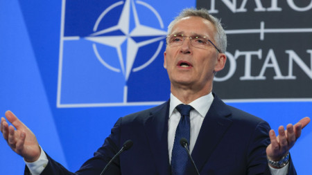 Генералният секретар на НАТО Йенс Столтенберг на срещата на Алианса в Мадрид - 30 юни 2022