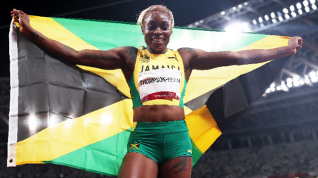 Илейн Томпсън Ямайка спечели най престижната дисциплина от лекоатлетическия турнир при