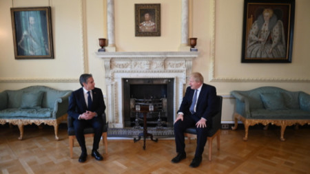 Британският премиер Борис Джонсън и американският държавен секретар Антъни Блинкън