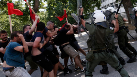 Сблъсъци в Солун на протест на студенти срещу университетската полиция, 2 юни 2022 г.