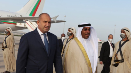 President Radev was welcomed by Ahmed Ali Al Sayegh - Minister of State, who also coordinates bilateral relations with the Republic of Bulgaria