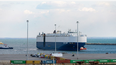 Корабът LIBERTY PASSION, плаващ под флага на Съединените щати, пристига в пристанището на Александруполис, Гърция, архив, март 2022 г.