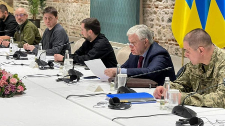 Членове на украинската делегация на преговорите в Истанбул.