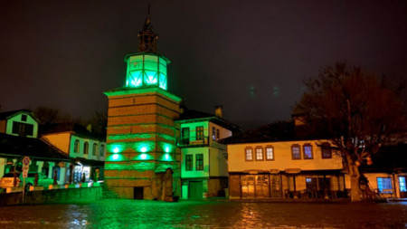 The clock tower in Tryavna