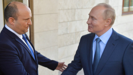 Нафтали Бенет с Владимир Путин, 22 октомври 2021 г.
