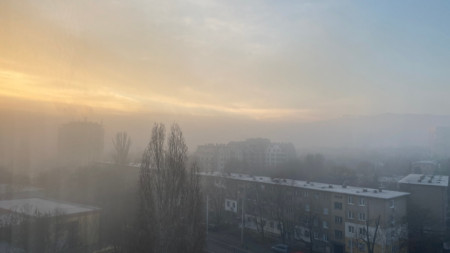 Pollution in Sofia doubled today after New Year's fireworks Bacchanalia.