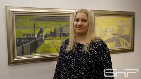 Живка Маринова на откриването на изложбата