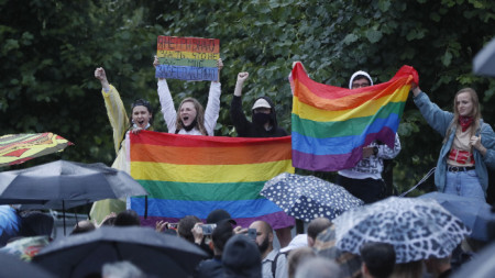 Протест на ЛГБТ активисти в Москва