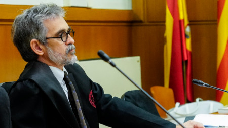 Кристобал Мартел, адвокат на бившия защитник на ФК Барселона Дани Алвеш по време на изслушване в съда в Барселона,, 9 юни 2023 г.