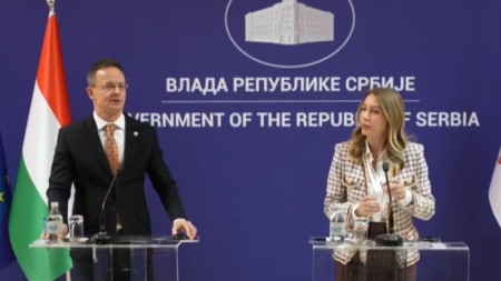 Пресконференция на Петер Сиярто и Дубравка Джедович Ханданович